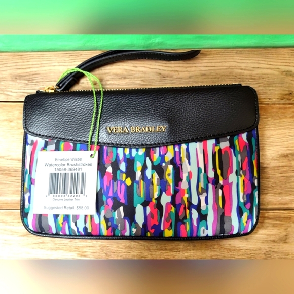 NWT Vera Bradley Watercolor Brushstrokes Envelope Wristlet - Picture 2 of 6
